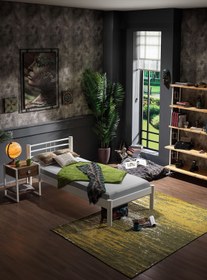 Resim Unimet Asos-s Tek Kişilik Ferforje Metal Karyola-beyaz (AHŞAP LATALI) 