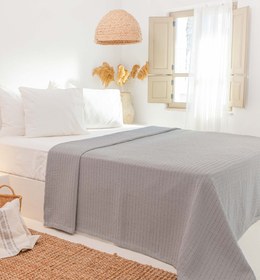 Resim Koza Home Freya Müslin %100 Pamuk Gri Pike Çift Kişilik 230x245 7503A Çift Kişilik 