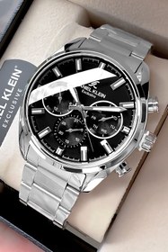 Resim Daniel Klein Exclusive Erkek Kol Saati 3 Atm Su Geçirmez Gümüş Siyah Renk Çelik Kordon Hediye Bileklik DKE2134C3 