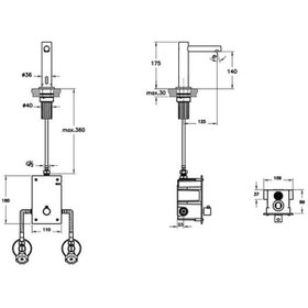 Resim VitrA Origin Fotoselli Lavabo Bataryası (Çift Su Girişli, Pilli), Soft Bakır 