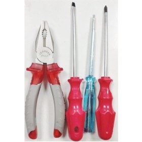 Resim MOONSHOP Pense Kontrol Kalemi Düz + Yıldız Tornavida 4'lü Set 