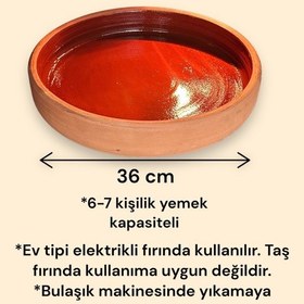 Resim Sırlı Toprak Güveç- Pişirme Tavası-fırın Tepsisi 36 Cm 6-7 Kişili Toprak 