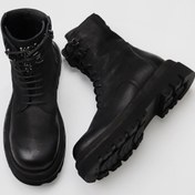 Resim Bueno Shoes Siyah Nubuk Kadın Dolgu Topuklu Bot 01wv1000 