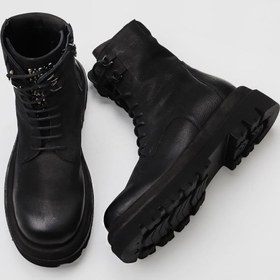 Resim Bueno Shoes Siyah Nubuk Kadın Dolgu Topuklu Bot 01wv1000 