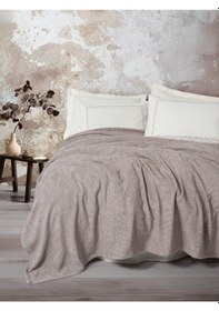 Resim Cotton Box Embrova Şönil Çift Kişilik Yatak Örtüsü/pike Takımı Loom Bej Bej 