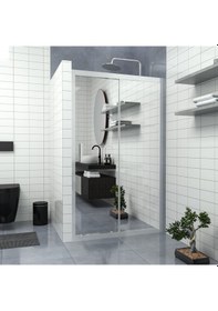 Resim Tekno Duş Silver Capello 6mm Reflekte Cam 1 Sabit 1 Sürgü İki Duvar Arası Duşakabin Şeffaf 