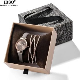 Resim Hanyang 8688 Bileklik Ibso Kristal Bilezik Saatler Set Kadın Yüksek Kaliteli Kuvars Izle Lüks Kadın Izle Bileklik Seti Sevgililer Hediyesi Için (Yurt Dışından) 