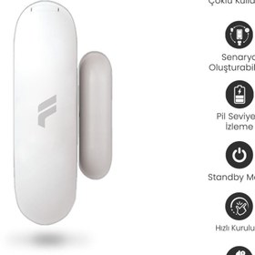 Resim Fonri Akıllı Kablosuz Kapı Pencere Sensörü Ve Iç Ortam Nem-ısı Ölçer-siren, Wifi, Uzaktan Takip, Tuya 