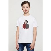Resim Qivi La Case De Papel Dali Tokyo Baskılı Unisex Çocuk Beyaz T-Shirt 