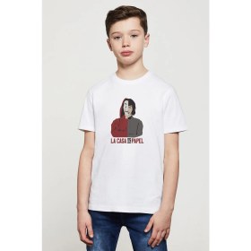 Resim Qivi La Case De Papel Dali Tokyo Baskılı Unisex Çocuk Beyaz T-Shirt 