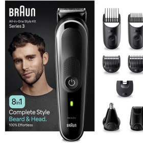 Resim Braun Series 3 MGK3440 Hepsi Bir Arada Şekillendirme Seti, 8’i 1 Arada Erkek Bakım Kiti 