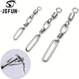 Resim JSFUN 20 adet Paslanmaz Çelik Döner Bağlantılar - Hızlı Olta Hattı Serbest Bırakma Halkaları, Spinning ve Trolling için Güçlü 8 Şekilli Kancalar, Olta Malzemesi Montajı için İdeal, Olta Hattı Serbest Bırakma | Döner Bağlantı | Dayanıklı Olta Malzemesi, Olta Takımı 