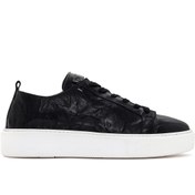 Resim Erkek Siyah Bağcıklı Kalın Tabanlı Deri Sneaker Derimod