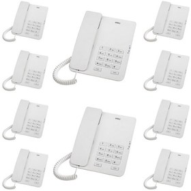 Resim 10 Adet Beyaz Karel TM140 Masaüstü Ofis Telefon Seti 