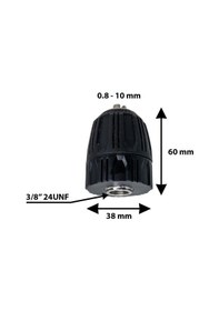 Resim Master 530250 Anahtarsız Plastik Mandren 0.8-10mm 3/8" - 24 Unf 
