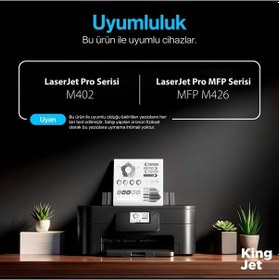 Resim Kingjet Hp Uyumlu 26a Cf226a Standart Kapasiteli 2'li Paket Çipli Uyumlu Toneri Mfp M426dw 