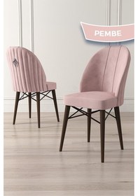 Resim Canisa Ritim Serisi 1 Adet Pembe Sandalye 1.sınıf Babyface Ithal Kumaş Ceviz Gürgen Ayak Gümüş Halkalı Sandalye Pembe Ayaklar Ceviz 