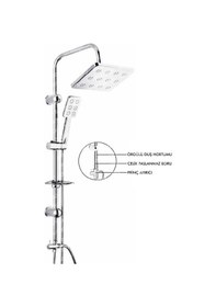 Resim Robot Duş Seti Krom Dikdörtgen Çok Fonksiyonlu Yağmur Robot Duş Sistemi Çok renkli 