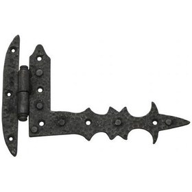 Resim Prinç döküm antik siyah rustik eskitme, ferforje tipi osmanlı tarzı kapı için menteşe HFT08059 