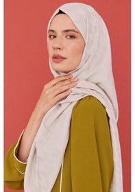 Resim Mirsoy Scarf Kazayağı Desen İpeksi Jakar Şal - Taş Taş 