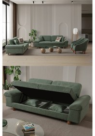 Resim Armada 3+3+1+1 Koltuk Takımı Yeşil Yeşil 