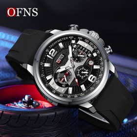 Resim OFNS Erkek Moda Saati - Su Geçirmez, Gece Işıltılı, Kronometre & Takvim Özellikleri, Silikon Kayış - Mükemmel Hediye 
