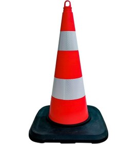 Resim TPE Trafik Konisi 75 cm Ağırlıklı Çift Reflektifli Trafik Dubası 