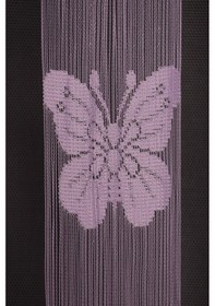 Resim Kelebek Model Lila Renk İp Perde Hazır Düğmeleri Dikilmiş İp Perde 300 280 Cm Lila 