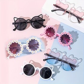 Resim 6/4 adet Sevimli Kare ve Ayı Kulakları Kedi Gözü Moda Gözlükleri - Eğlenceli PC Çerçeve, AC Lensler, Partiler, Doğum Günü Hediyeleri, Sevgililer Günü ve St. Patrick's Day Karnavalı, Paskalya Hediyeleri için mükemmel 
