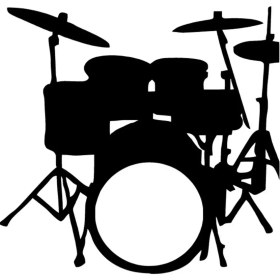 Resim Davul Seti Oto Özel Yeni Sticker Siyah 30 x 30 cm 