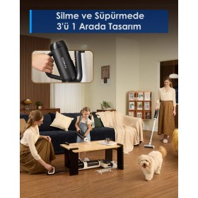 Resim Tineco Floor One Switch S6 Power Kit Kablosuz Akıllı Islak Kuru Elektrikli Süpürge, Zemin Temizleyici Paspas, 21KPA Güçlü Emiş, Çoklu Yüzey Için 5i1 Arada Süpürge 