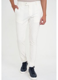 Resim Efor Slim Fit Yan Cepli Esnek Düz Beyaz Pamuk Pantolon P 1197 Beyaz 