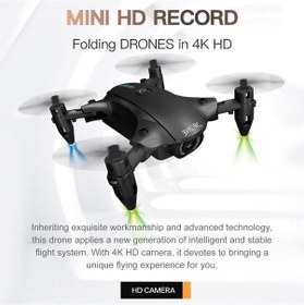 Resim Vkemall H2 Mini Katlanabilir Drone 4k Ön Kameralı Hız Kontrolü, İzleme Uçuşu, Headless Mod Ve 3 Pil Seti 