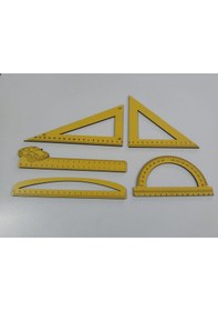 Resim Cetvel Takımı 5 Li Set 3 Mm Mdf Matematik-okul İçin 