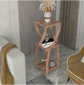 Resim Haus Modüler Dekoratif Yan Sehpa , Çiçeklik , Saksılık - Ceviz 