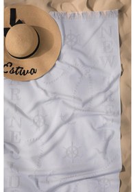 Resim Favora Trend %100 Pamuk Kabartmalı Plaj Havlusu - Gri 