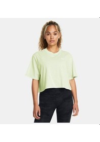 Resim Under Armour Kadın Ua Boxy Crop Logo Kısa Kollu Tişört 1386845-383 Yeşil 