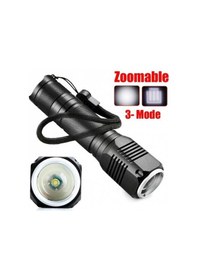 Resim Büro Ev Ofis Hediyesi İçin Şarjlı Lamba 2000lm T6 Led Işıklı Zoomlu El Feneri Gri 