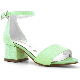 Resim Lilo Simli Yeşil Tek Bantlı Kız Çocuk Topuklu Abiye Ayakkabı Yeşil 