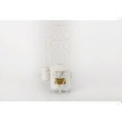 Resim Beyaz Galvaniz Wc Metal Çöp Kovalı Fırçalı Tuvalet Kağıtlık 58Cm Beyaz 