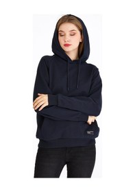 Resim Comeor Kadın Lacivert Basic Kapüşonlu Regular Fit Rahat Sweatshirt 001 