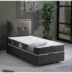 Resim Setaymobilya Baza, Vectra Tek Kişilik Baza + Başlık + Deluxe Yatak, Antrasit 