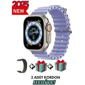 Resim Apple iPhone 8 Plus Uyumlu Akıllı Saat Watch Ultra2 49MM Kordon Hediyeli - Son Versiyon 