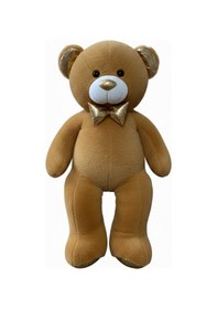 Resim Parlak Papyonlu Peluş Ayı 100 Cm 27105 Kahverengi Çok Renkli 