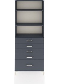 Resim Arges Dolap 3 Raflı 5 Çekmeceli 88x30x221 Antrasit-antrasit Antrasit 