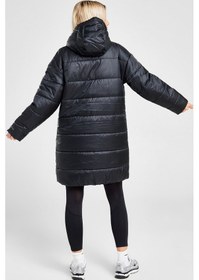 Resim Nike Therma Fit Repel Synthetic Fill Parka Kadın Uzun Midi Kapüşonlu Mont Siyah 