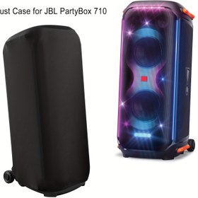 Resim Partybox 710 Taşınabilir Hoparlör için Toz Kapağı Koruyucu Kılıf - Esnek Bantlı Uzatılabilir Hoparlör Kılıfı, Dayanıklı Polyester Malzeme, Siyah (Sadece Toz Kapağı) 