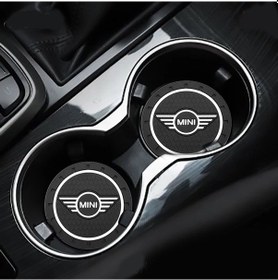 Resim Mini Cooper Araç Bardak Altlığı Mini Logolu Siyah Bardak Altlığı (523422595) 