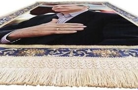 Resim Colorix Carpet Recep Tayyip Erdoğan Resimli Duvar Halısı Saçaklı No: 1 50x70 Cm 