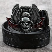 Resim Erkekler için Retro Kafatası Tokalı PU Deri Batı Kemer, Farklı ve Tarz 